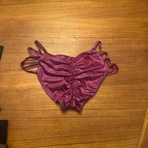 Pink shimmer straps pole dance bottoms medium